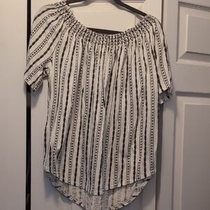 LOFT Patterned Off The Shoulder Shirt
